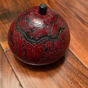 Mexican hand carved gourd